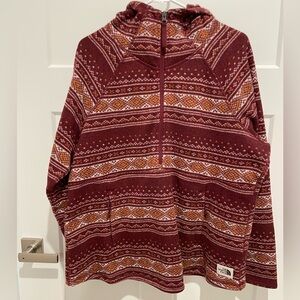 The North Face Maroon and Mustard Knit Pullover